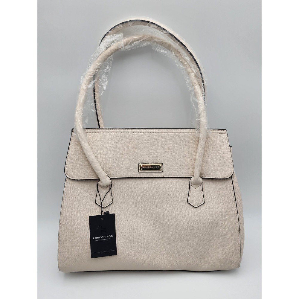 London Fog Tote Handbag Purse‎ 100th Anniversary Maille Cream Off White